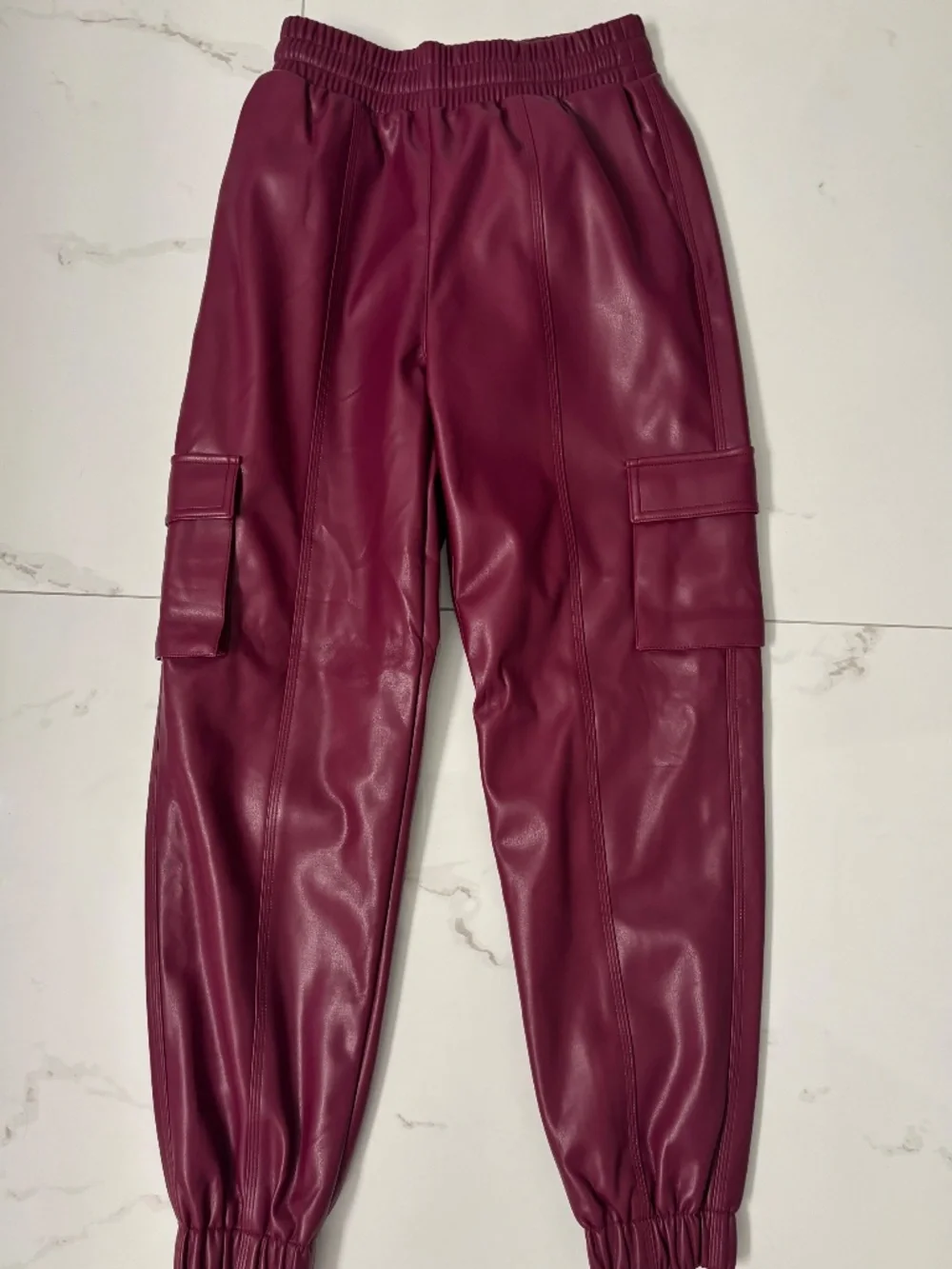 ALO XS FOAX LEATHER JOGGERS